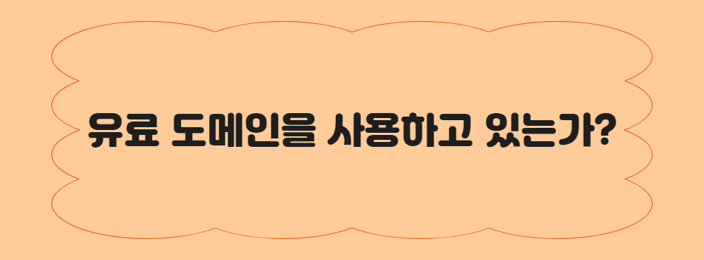 유료 도메인을 사용하고 있는가
