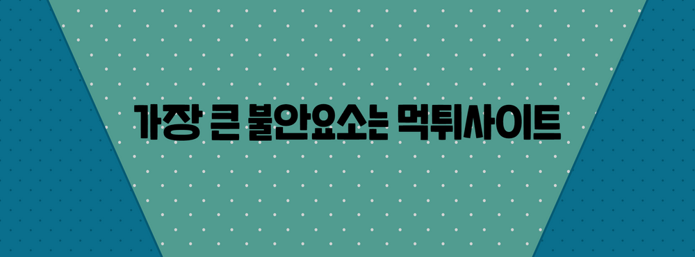 가장 큰 불안요소는 먹튀사이트
